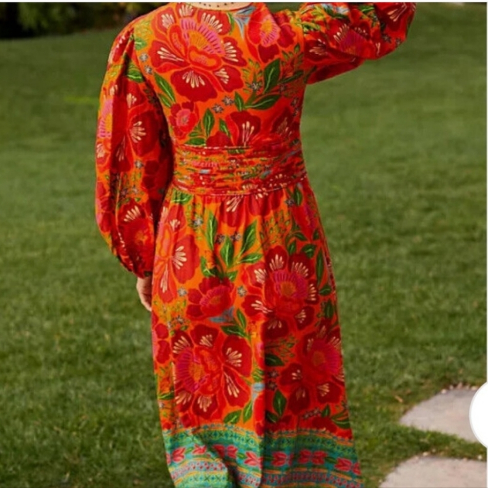 FARM RIO Red Floral Dress.  NWOT - Picture 3 of 4